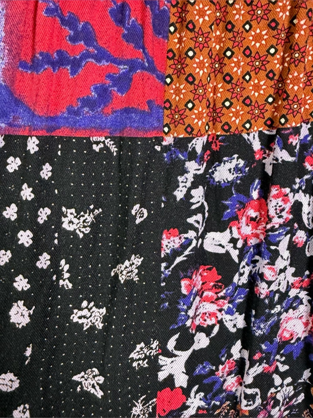 Anthropologie One September Womens Sz L Patchwork Tunic Dress Embroidered Beaded - Picture 11 of 12